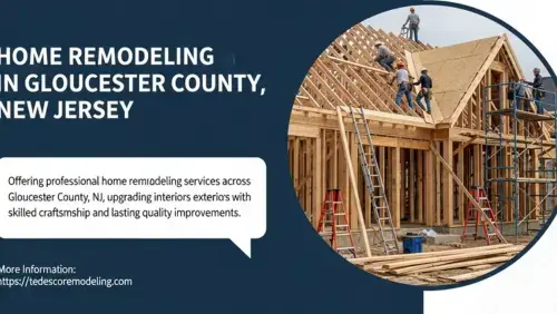 Residential construction and expert framing services in Gloucester County, New Jersey, featuring a team working on a house structure