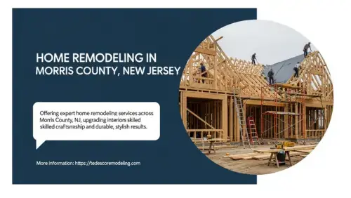 Expert residential construction and framing services in Morris County, New Jersey, with a team working on a large house structure